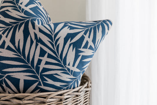 Leaf Cushion Cover - Navy Artisan Living Collection