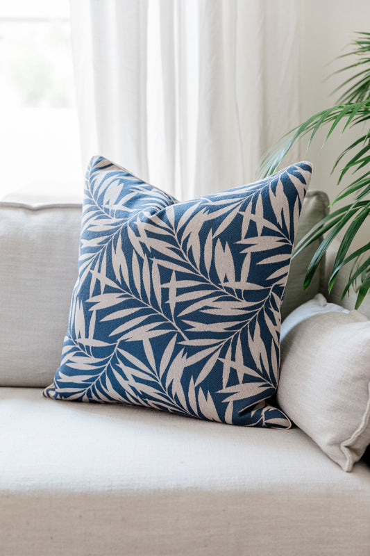 Leaf Cushion Cover - Navy Artisan Living Collection